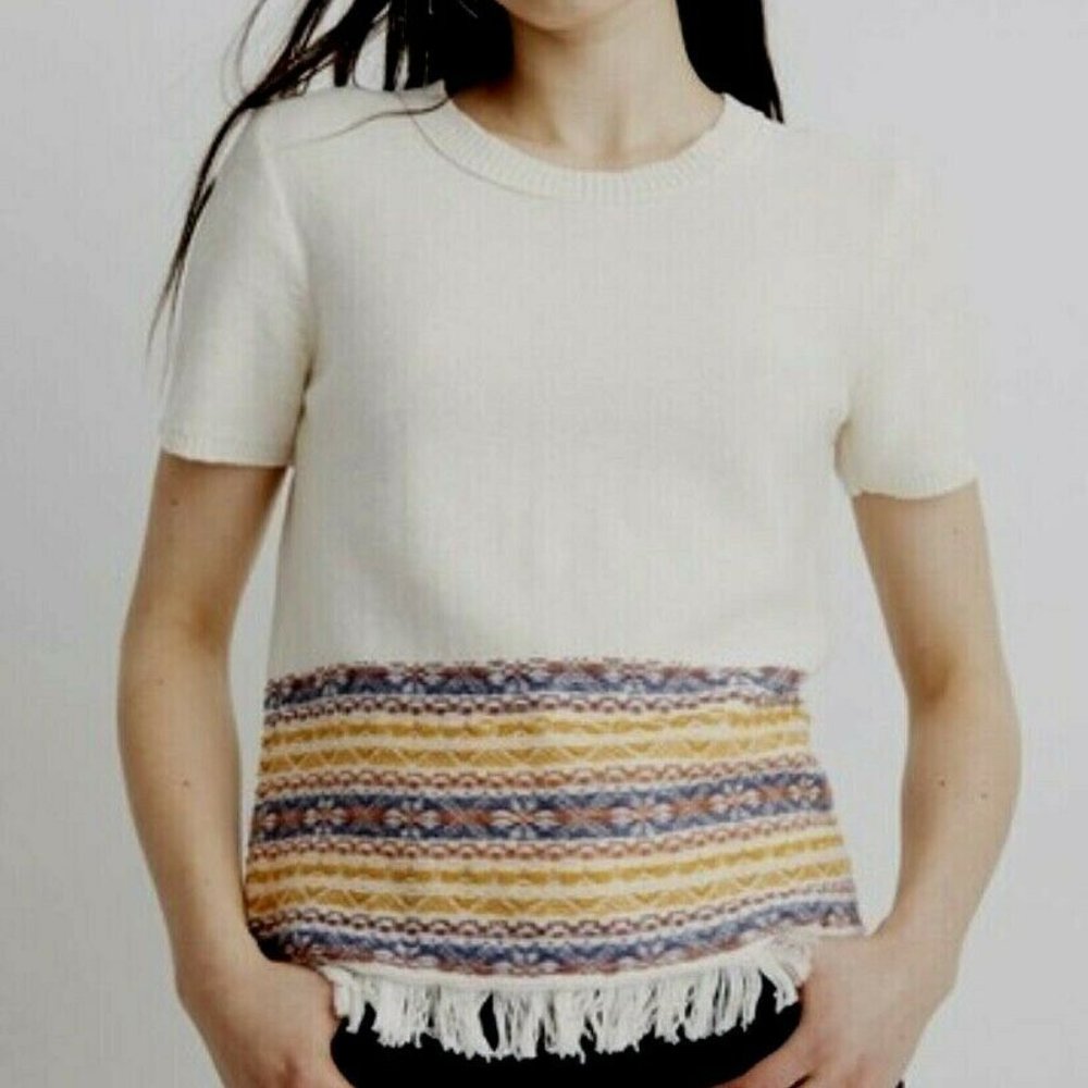 Madewell Women's Fringed Medina Sweater Tee